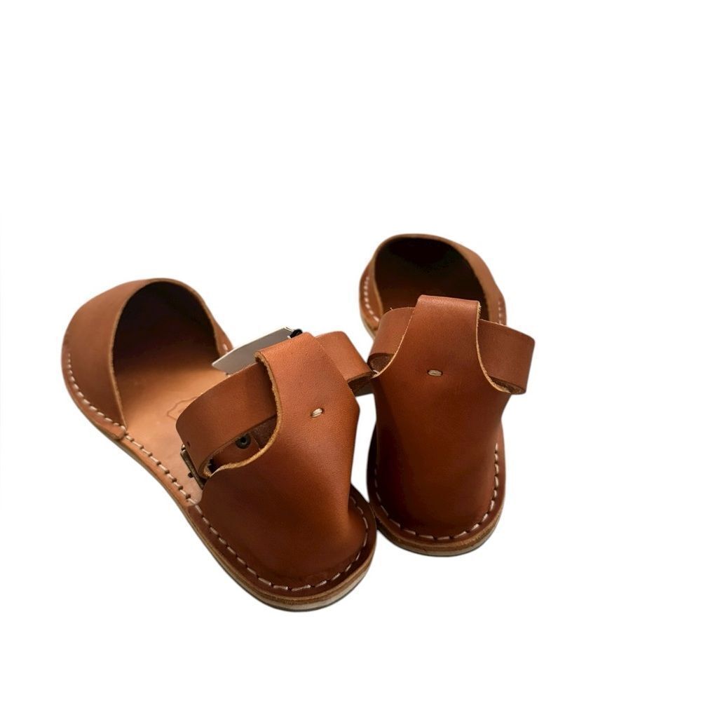 Crupon Trevi Standard Tan Leather Minimalist Sandals 38 NWT - Picture 3 of 9